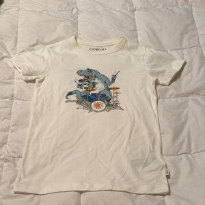 Crewcuts Kids Tee with Dinosaur Drum Graphic - Cream